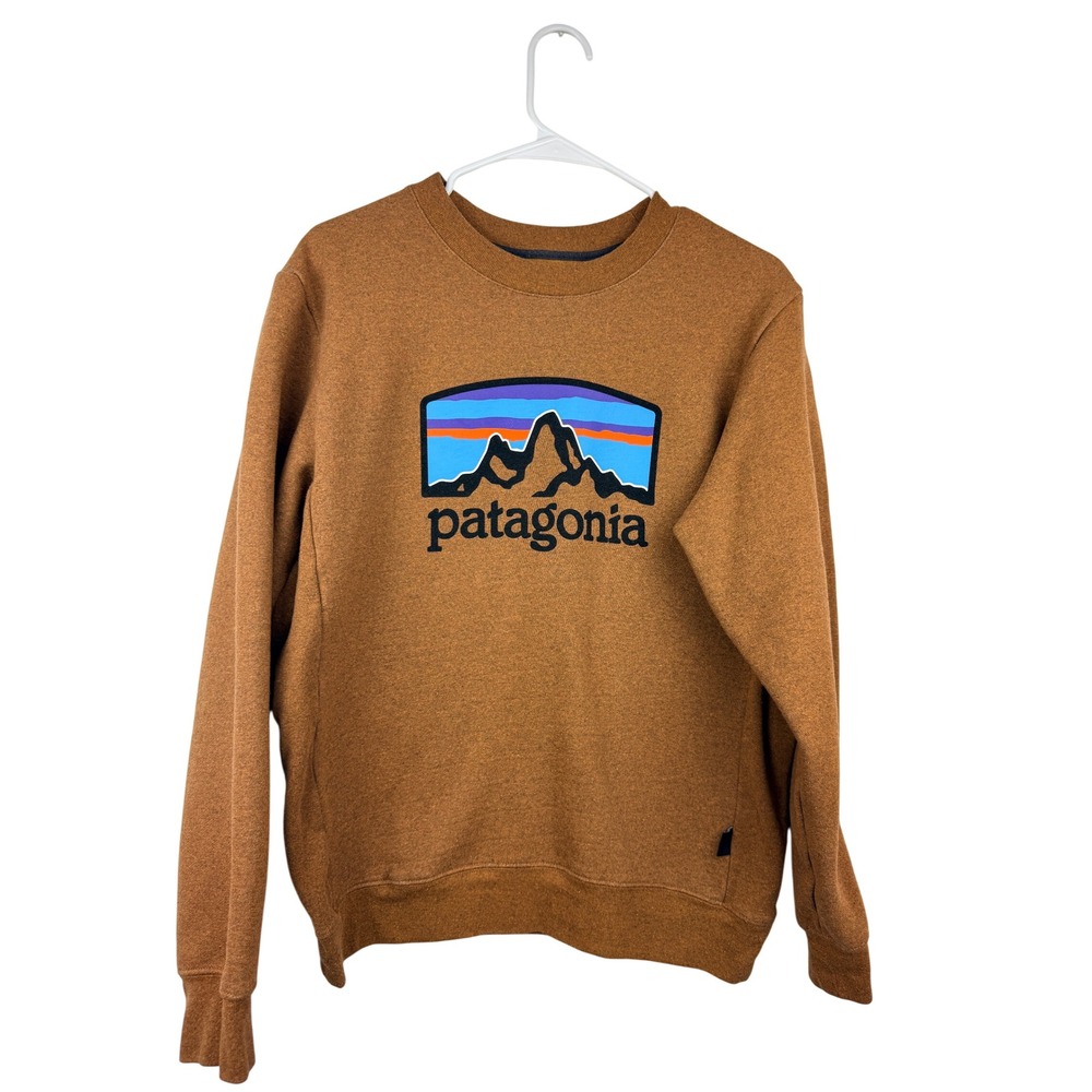 Patagonia Fitz Roy Horizons Uprisal Crew Sweatshirt Brown Mens Small 39627
